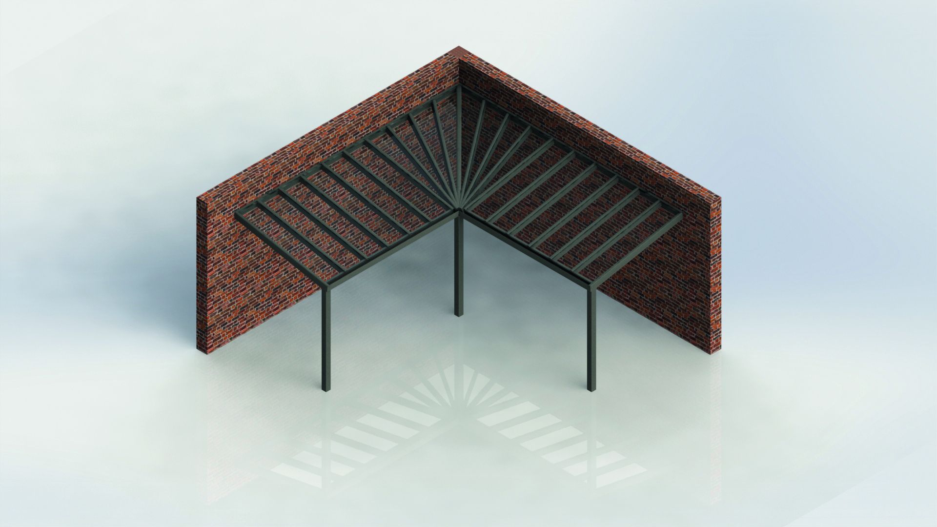 Terrassendach für Ecken in Hauswand